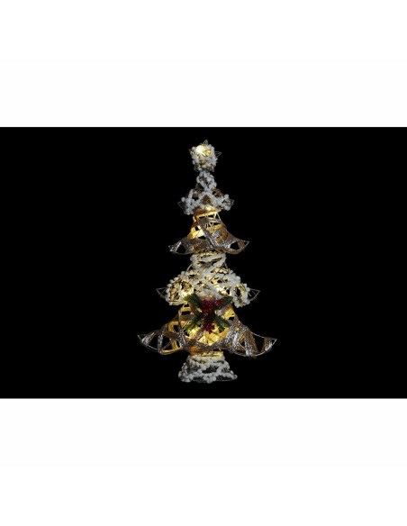 Sapin de Noël DKD Home Decor Doré Blanc Rotin (32 x 10 x 56 cm) (2 Unités)