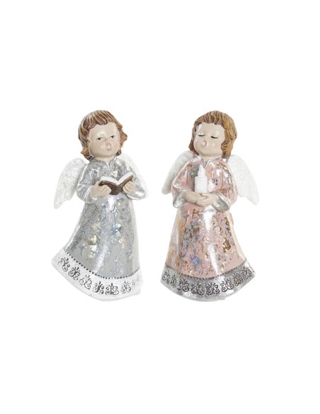 Décorations de Noël DKD Home Decor Résine Ange (7 x 5 x 13 cm) (2 Unités)
