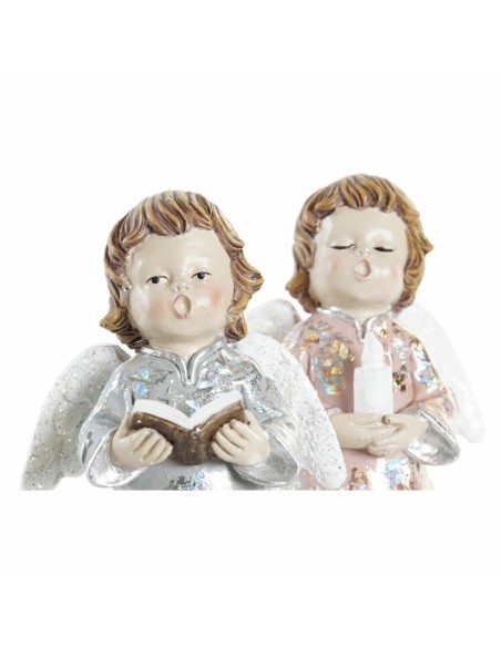 Décorations de Noël DKD Home Decor Résine Ange (7 x 5 x 13 cm) (2 Unités)