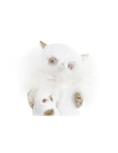 Décorations de Noël DKD Home Decor Hibou Résine (7,5 x 7 x 10 cm) (2 Unités) 2