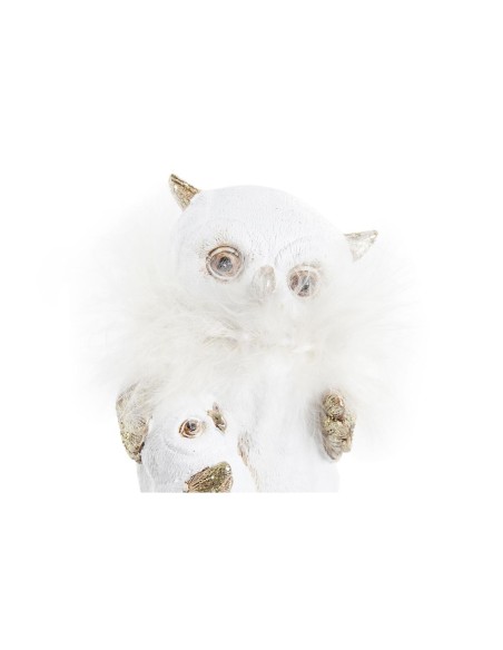 Décorations de Noël DKD Home Decor Hibou Résine (7,5 x 7 x 10 cm) (2 Unités)