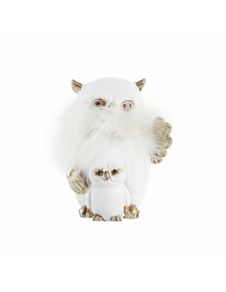 Décorations de Noël DKD Home Decor Hibou Résine (7,5 x 7 x 10 cm) (2 Unités)