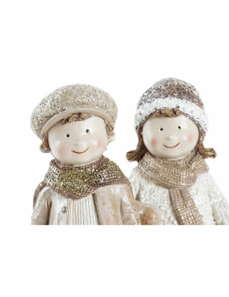 Décorations de Noël DKD Home Decor Résine Enfants (6,5 x 5 x 14 cm) (2 Unités)