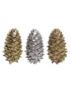 Décorations de Noël DKD Home Decor Ananas Résine (13 x 7,5 x 7,5 cm) (3) (3 Unités)