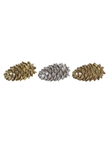 Décorations de Noël DKD Home Decor Ananas Résine (13 x 7,5 x 7,5 cm) (3) (3 Unités)