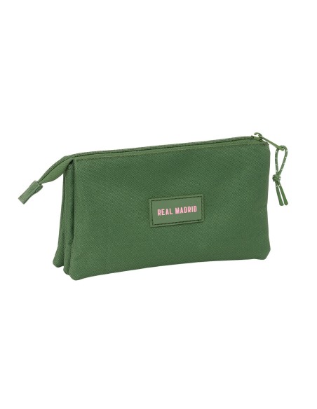 Trousse Fourre-Tout Triple Real Madrid C.F. Kaki 22 x 12 x 3 cm