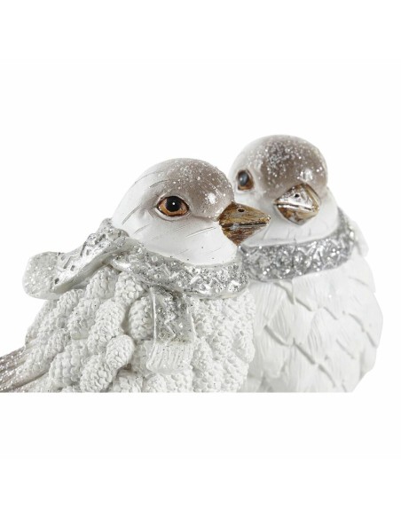 Décorations de Noël DKD Home Decor Résine Oiseau (13,5 x 7 x 12,5 cm) (2 Unités)