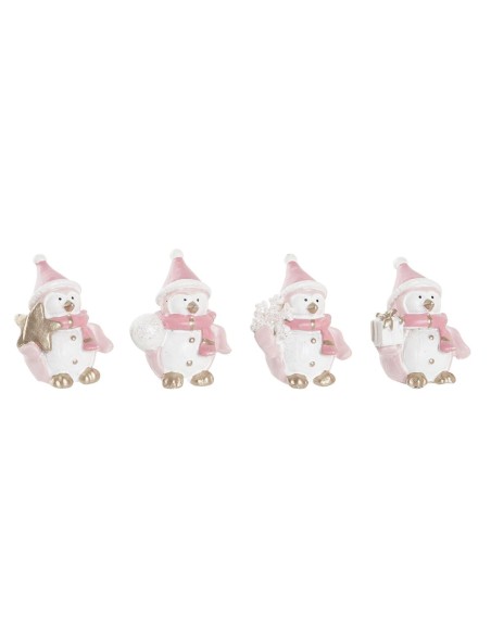 Décorations de Noël DKD Home Decor Résine Bonhomme de Neige (3,5 x 2,5 x 4 cm) (4 Unités)