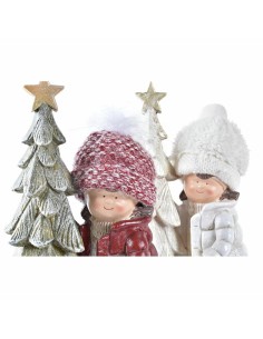 Décorations de Noël DKD Home Decor Polyester Résine Paillettes Enfants (17 x 11 x 27,5 cm) (2 Unités) 2