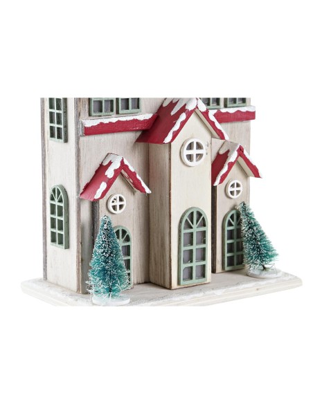 Décorations de Noël DKD Home Decor Maison MDF (13 x 8 x 28 cm) (2 Unités)
