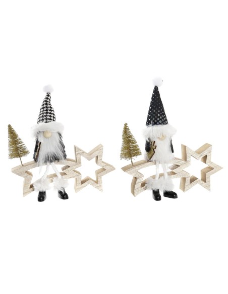 Étoile de Noël DKD Home Decor Polyester MDF Étoile (2 Unités) (18 x 6 x 19 cm)