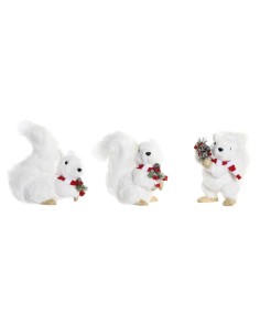 Décorations de Noël DKD Home Decor Polyester Écureuil (3) (23 x 12 x 23 cm) (3 Unités)
