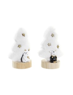 Décorations de Noël DKD Home Decor Arbre Polyester MDF Résine (12 x 8 x 15,5 cm) (2 Unités)