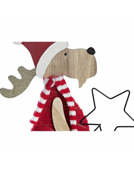 Décorations de Noël DKD Home Decor Bois Polyester Renne (5 x 22 x 41 cm) (4 Unités)