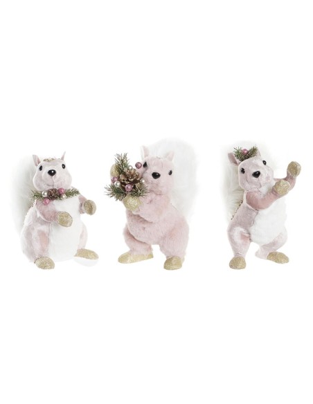 Décorations de Noël DKD Home Decor Polyester Écureuil (13 x 16 x 21 cm) (3) (3 Unités)