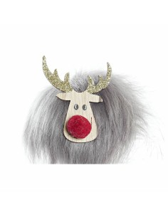 Décorations de Noël DKD Home Decor Polyester Renne (7 x 5 x 16 cm) (2 Unités) 2
