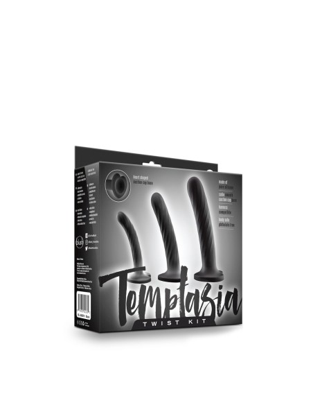 Gode Blush Temptasia Noir 3 Pièces