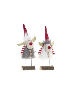 Décorations de Noël DKD Home Decor Polyester Renne (8 x 5 x 23 cm) (2 Unités)