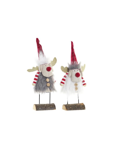 Décorations de Noël DKD Home Decor Polyester Renne (8 x 5 x 23 cm) (2 Unités)