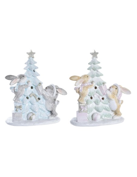 Décorations de Noël DKD Home Decor Arbre Résine (13,5 x 8 x 16 cm) (2 Unités)