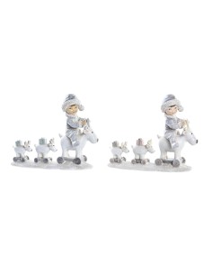 Décorations de Noël DKD Home Decor Résine (17 x 7,5 x 13,5 cm) (2 Unités)