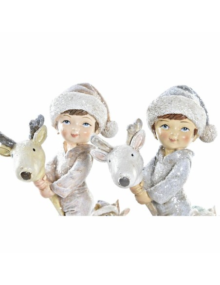 Décorations de Noël DKD Home Decor Résine Enfant (11 x 5,5 x 12 cm) (2 Unités)