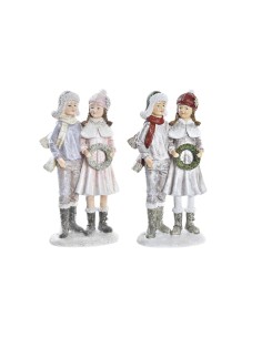 Décorations de Noël DKD Home Decor Résine Couple (10,5 x 7 x 20,5 cm) (2 Unités)