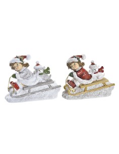 Décorations de Noël DKD Home Decor Résine (13 x 6 x 10,5 cm) (2 Unités)