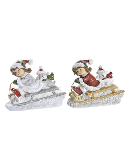 Décorations de Noël DKD Home Decor Résine (13 x 6 x 10,5 cm) (2 Unités)