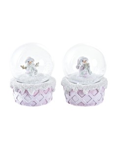 Boule de Noël DKD Home Decor Verre Résine (2 Unités) (7 x 7 x 9 cm)