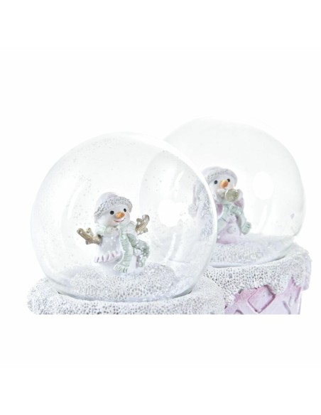 Boule de Noël DKD Home Decor Verre Résine (2 Unités) (7 x 7 x 9 cm)