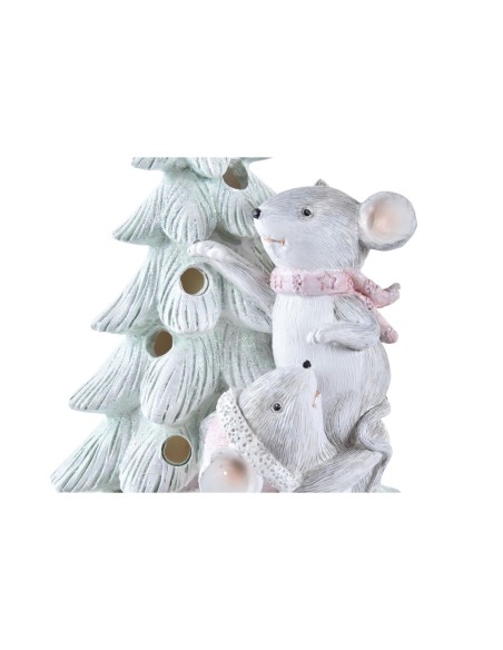 Décorations de Noël DKD Home Decor Souris Résine (13 x 8,5 x 16 cm) (2 Unités)
