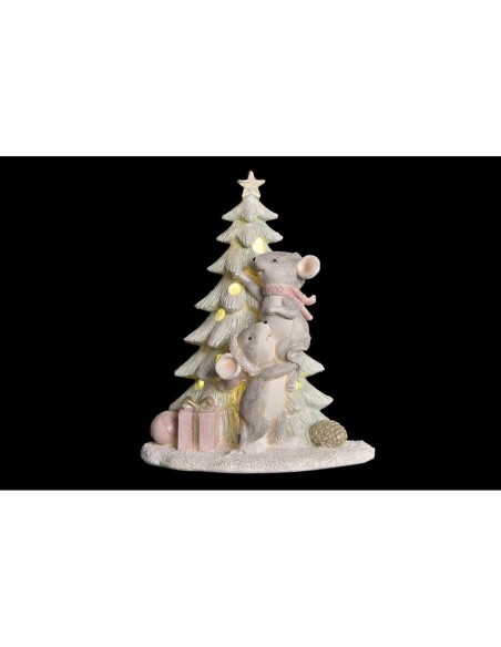 Décorations de Noël DKD Home Decor Souris Résine (13 x 8,5 x 16 cm) (2 Unités)