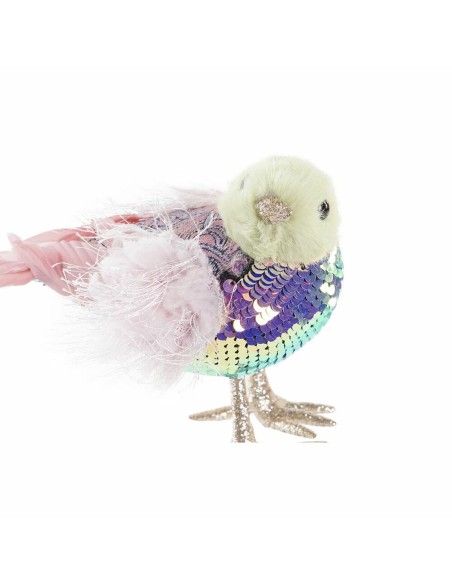 Décorations de Noël DKD Home Decor Polyester Oiseau (18 x 8 x 13 cm) (3) (3 Unités)