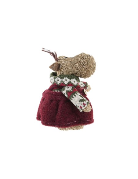 Décorations de Noël DKD Home Decor Polyester Renne (9 x 12 x 15 cm) (2 Unités)