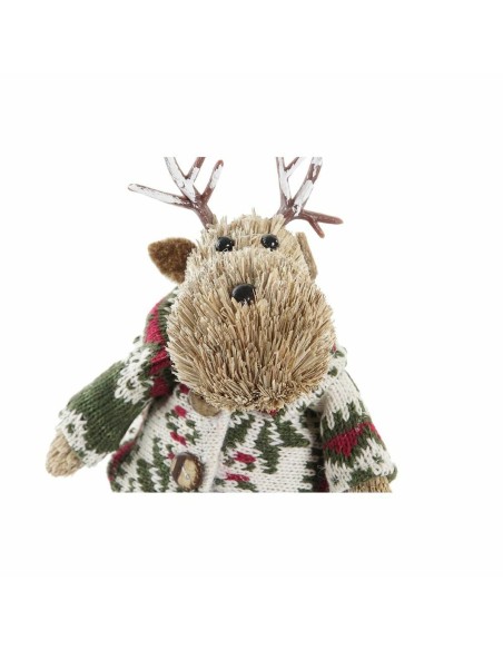 Décorations de Noël DKD Home Decor Polyester Renne (9 x 12 x 15 cm) (2 Unités)