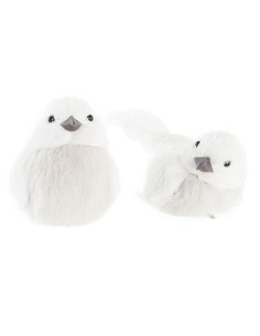 Décorations de Noël DKD Home Decor Mousse Oiseau Plume (10 x 6 x 8 cm) (2 Unités)