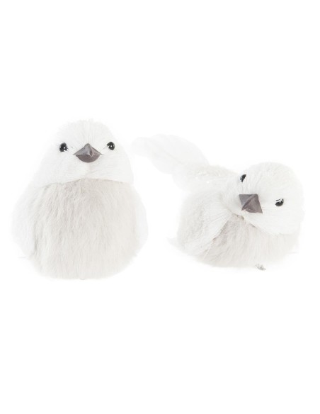 Décorations de Noël DKD Home Decor Mousse Oiseau Plume (10 x 6 x 8 cm) (2 Unités)