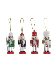 Décorations de Noël DKD Home Decor Bois Casse-Noisette (3 x 3 x 10 cm) (4 Unités)