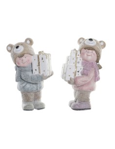 Décorations de Noël DKD Home Decor Résine Enfants (25 x 16 x 38 cm) (2 Unités)