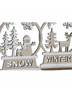 Décorations de Noël DKD Home Decor Bois Renne (12 x 4 x 15 cm) (2 Unités) 2