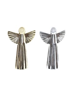 Décorations de Noël DKD Home Decor Porcelaine Ange (13 x 5 x 17 cm) (2 Unités)