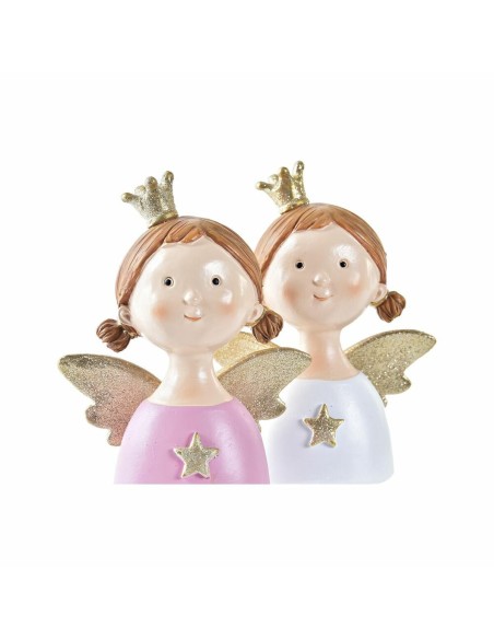 Décorations de Noël DKD Home Decor Résine Ange (9 x 5 x 12 cm) (2 Unités)
