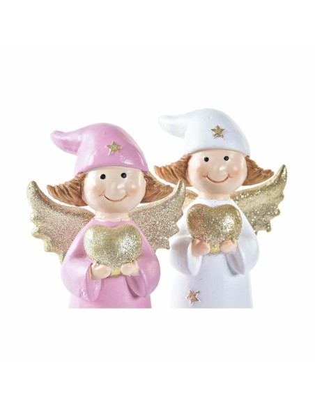 Décorations de Noël DKD Home Decor Porcelaine Ange (7 x 5 x 14 cm) (2 Unités)