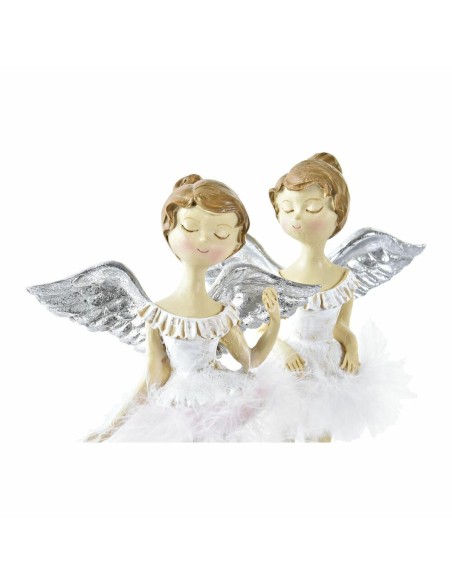Décorations de Noël DKD Home Decor Résine Ange (11 x 9 x 17 cm) (2 Unités)