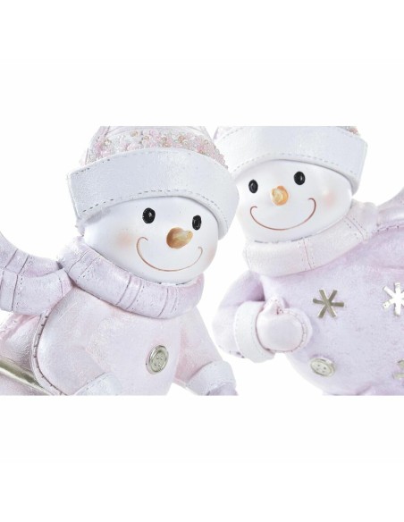 Décorations de Noël DKD Home Decor Résine Bonhomme de Neige (15 x 13,5 x 24,5 cm) (2 Unités)