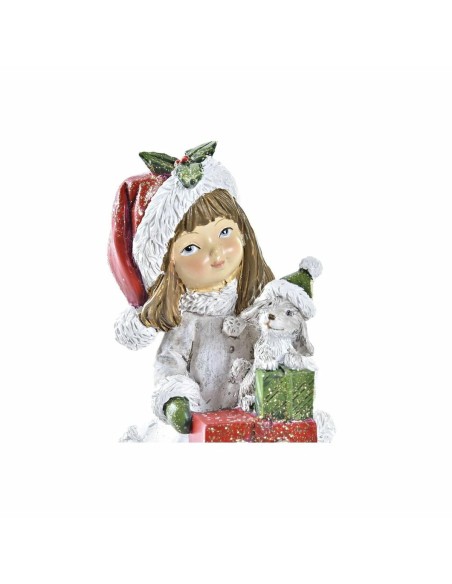 Décorations de Noël DKD Home Decor Résine Filles (6,5 x 6,5 x 12 cm) (2 Unités)