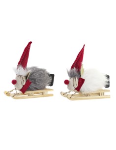 Décorations de Noël DKD Home Decor Polyester Renne (15 x 5,5 x 16,5 cm) (2 Unités)