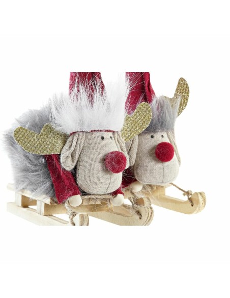 Décorations de Noël DKD Home Decor Polyester Renne (15 x 5,5 x 16,5 cm) (2 Unités)