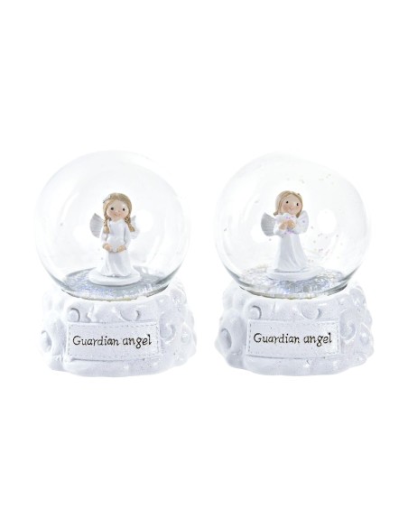 Boule de Noël DKD Home Decor Verre Résine (6,5 x 6,5 x 8,5 cm) (2 Unités)